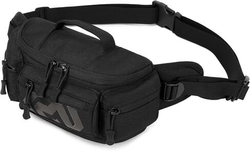 CamGo Tactical Fanny Pack for Men Women Expandable Military Waist Bag Hip Belt Bumbag Utility Bags for Hiking Climbing Fishing (#01-Black) in Kuwait