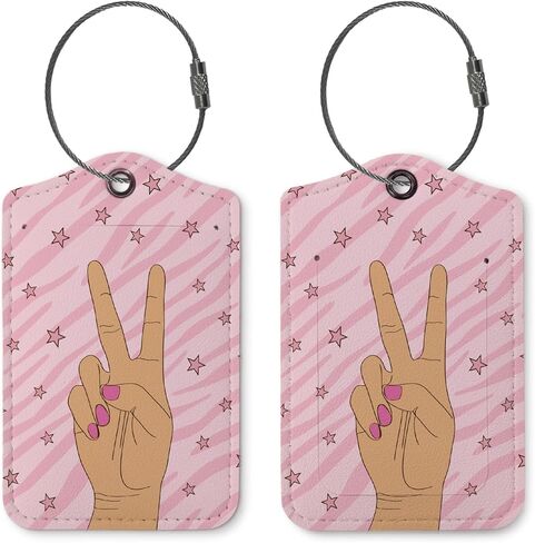 Flower Luggage Tags for Suitcases,Trendy 2 Pack Travel Suitcase Tags,Groovy Traveling Accessories,Baggage Tag Label with Steel Loop,Teen Girl Gifts in Kuwait