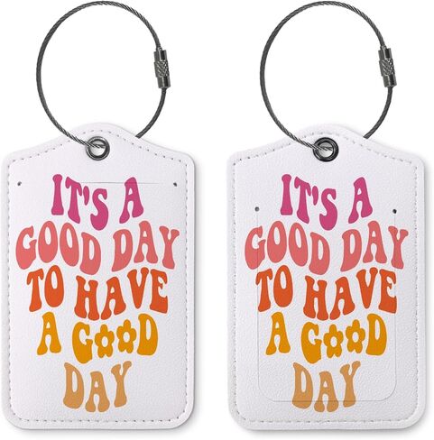 Flower Luggage Tags for Suitcases,Trendy 2 Pack Travel Suitcase Tags,Groovy Traveling Accessories,Baggage Tag Label with Steel Loop,Teen Girl Gifts in Kuwait