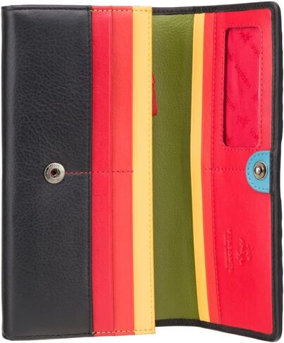 VISCONTI Happy Rainbow Collection Phoebe Leather Purse RFID HR80 (Black) in Saudi Arabia