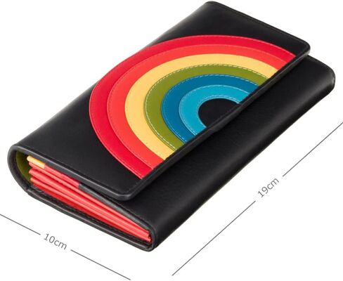 VISCONTI Happy Rainbow Collection Phoebe Leather Purse RFID HR80 (Black) in Saudi Arabia