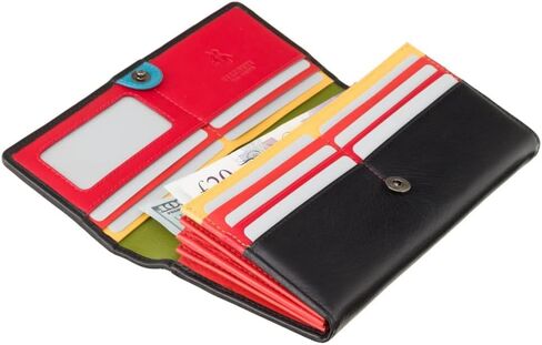 VISCONTI Happy Rainbow Collection Phoebe Leather Purse RFID HR80 (Black) in Saudi Arabia