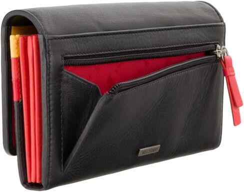 VISCONTI Happy Rainbow Collection Phoebe Leather Purse RFID HR80 (Black) in Saudi Arabia