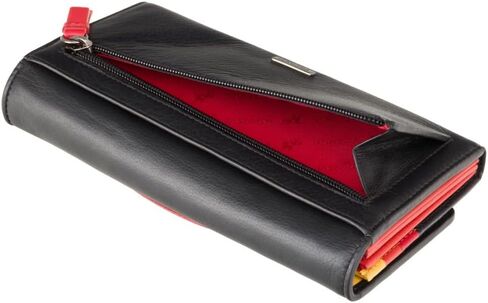 VISCONTI Happy Rainbow Collection Phoebe Leather Purse RFID HR80 (Black) in Saudi Arabia