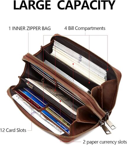 Wallet Women Clutch RFID Blocking Wristlet womens wallet Leather phone Purse Large Capacity Credit Card Holder in Saudi Arabia