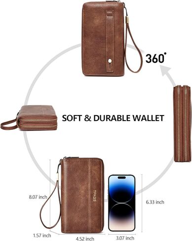 Wallet Women Clutch RFID Blocking Wristlet womens wallet Leather phone Purse Large Capacity Credit Card Holder in Saudi Arabia