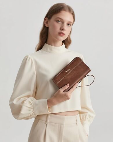 Wallet Women Clutch RFID Blocking Wristlet womens wallet Leather phone Purse Large Capacity Credit Card Holder in Saudi Arabia
