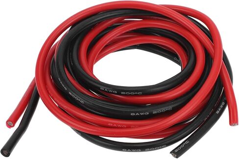 Ground Wire Power Wire 12m Black Red TC 1 Set 8AWG Fully Insulated& Soft Touch Jacket Car Radio, Automotive, Car Speakers Universal in Kuwait