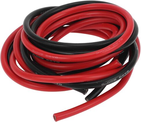 Ground Wire Power Wire 12m Black Red TC 1 Set 8AWG Fully Insulated& Soft Touch Jacket Car Radio, Automotive, Car Speakers Universal in Saudi Arabia