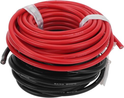 Ground Wire Power Wire 12m Black Red TC 1 Set 8AWG Fully Insulated& Soft Touch Jacket Car Radio, Automotive, Car Speakers Universal in Saudi Arabia