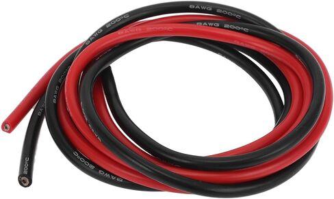 Ground Wire Power Wire 12m Black Red TC 1 Set 8AWG Fully Insulated& Soft Touch Jacket Car Radio, Automotive, Car Speakers Universal in Saudi Arabia