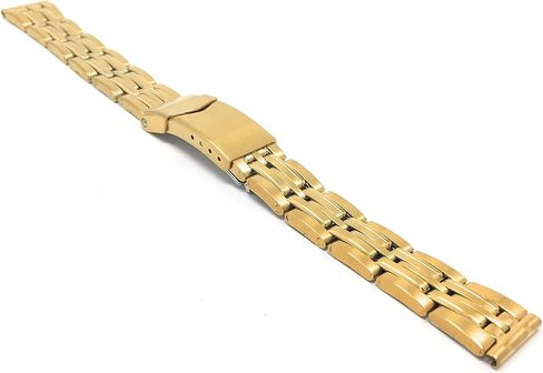 ZRC Stainless Steel Watch Band for Women - Womens Metal Replacement Watch Strap - Deployment Clasp - Gold and Silver/Gold Tone - 14mm, 16mm in Saudi Arabia
