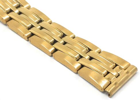 ZRC Stainless Steel Watch Band for Women - Womens Metal Replacement Watch Strap - Deployment Clasp - Gold and Silver/Gold Tone - 14mm, 16mm in Saudi Arabia