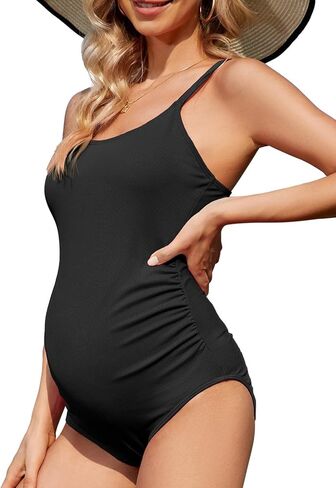 Century Star Maternity Swimsuit One Piece Bathing Suit for Women Pregnancy Swim Ribbed Ruched Modest Swimwear Beach Wear in Kuwait
