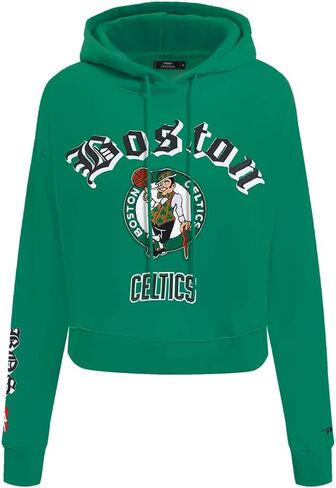 Pro Standard Womens NBA Old English Cropped Pullover Hoodie in Saudi Arabia