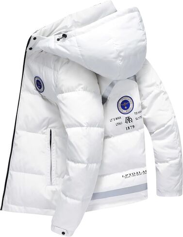 FSD. WG Men's Hooded Puffer Jacket Winter Thicken Cotton Coat with Removable Hood Windproof,Warm for Autumn and Winter in Saudi Arabia