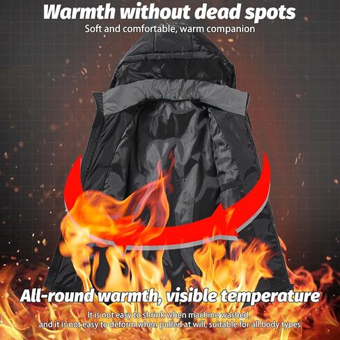 FSD. WG Men's Hooded Puffer Jacket Winter Thicken Cotton Coat with Removable Hood Windproof,Warm for Autumn and Winter in Saudi Arabia