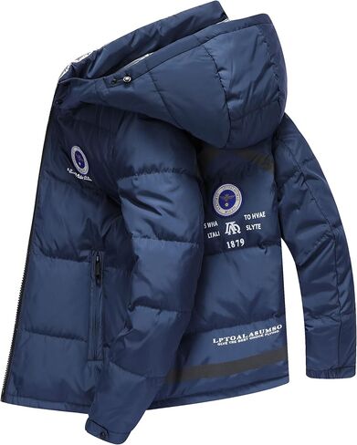 FSD. WG Men's Hooded Puffer Jacket Winter Thicken Cotton Coat with Removable Hood Windproof,Warm for Autumn and Winter in Saudi Arabia