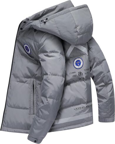 FSD. WG Men's Hooded Puffer Jacket Winter Thicken Cotton Coat with Removable Hood Windproof,Warm for Autumn and Winter in Saudi Arabia