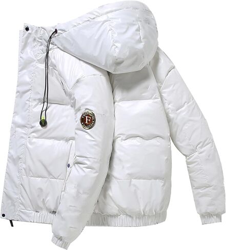 FSD. WG Men's Hooded Puffer Jacket Winter Thicken Cotton Coat with Removable Hood Windproof,Warm for Autumn and Winter in Saudi Arabia