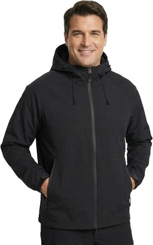 FreeMove Lightweight Hooded Winter Jackets for Men Coat Windproof Waterproof Rain Windbreaker Softshell for Ski Snow in Saudi Arabia