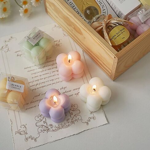شموع عطرية، شموع معطرة صغيرة على شكل مكعب مع عطور مختلفة، تستخدم للاسترخاء والغرفة وتقديم الهدايا (6، وردي) in Kuwait
