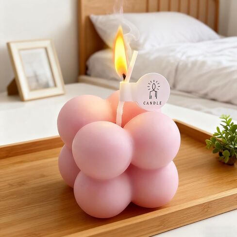 شموع عطرية، شموع معطرة صغيرة على شكل مكعب مع عطور مختلفة، تستخدم للاسترخاء والغرفة وتقديم الهدايا (6، وردي) in Kuwait