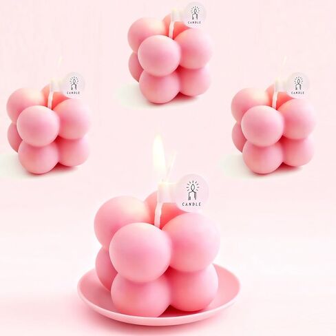 شموع عطرية، شموع معطرة صغيرة على شكل مكعب مع عطور مختلفة، تستخدم للاسترخاء والغرفة وتقديم الهدايا (6، وردي) in Kuwait