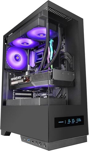 MC-Art White, ATX Gaming PC Case, Double Tempered Glass Drawable, ARGB 12 Modes, 12cm Fan in Kuwait