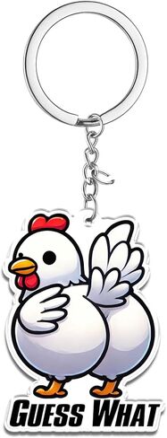 Chicken Keychain for Chickens Lovers Chicken Gifts for Women Men Unique Chickens Stuff Guess What in Saudi Arabia