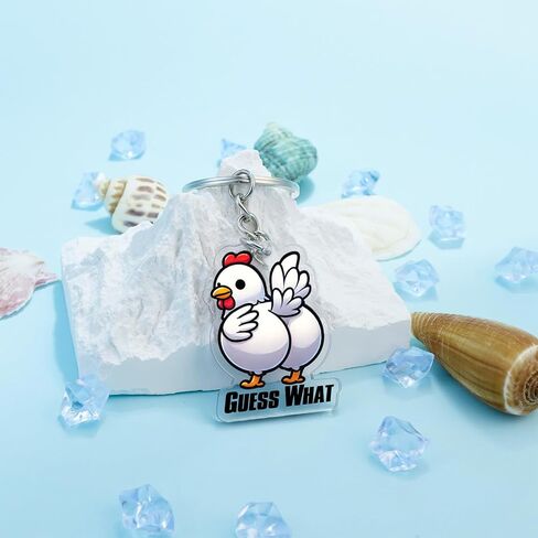 Chicken Keychain for Chickens Lovers Chicken Gifts for Women Men Unique Chickens Stuff Guess What in Saudi Arabia