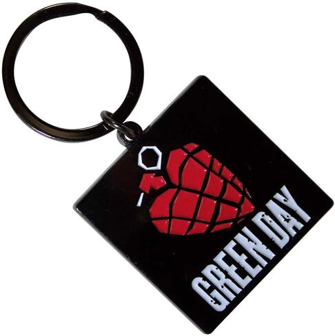منتجات Rock Off مرخصة رسميًا سلسلة مفاتيح معدنية تحمل شعار Green Day Grenade in Kuwait