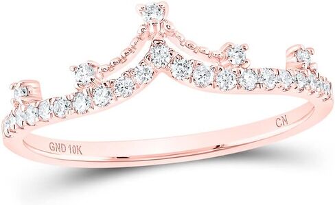 Jewels By Lux 10K Yellow Or White Or Rose Gold Womens Round Diamond Crown Tiara Fashion Band Ring, Womens Size: 5-10 in Saudi Arabia