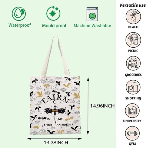 حقيبة توت فورث دبليو هدية رومانسية خيالية كتابية حقيبة كتف راكب التنين 4th Wing Merch in Saudi Arabia
