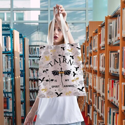 حقيبة توت فورث دبليو هدية رومانسية خيالية كتابية حقيبة كتف راكب التنين 4th Wing Merch in Saudi Arabia