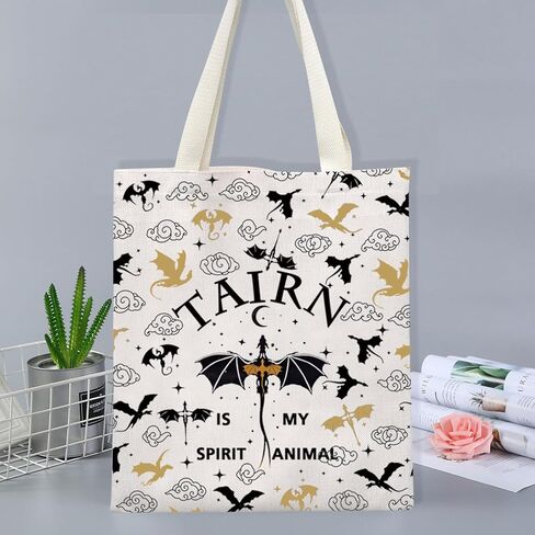 حقيبة توت فورث دبليو هدية رومانسية خيالية كتابية حقيبة كتف راكب التنين 4th Wing Merch in Saudi Arabia