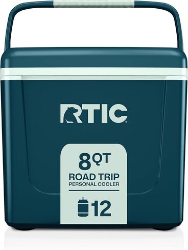 RCT 8 QT TRAY TROAM Personal Cooler ، صغير ، مضغوط ، معزول ، صندوق صدر جليدي محمول للطعام ، المشروبات ، المشروبات ، الشاطئ ، التخييم ، النزهة ، الصيد ، القارب ، سعة 12-CAN in Saudi Arabia