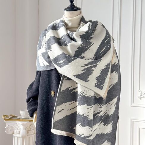 MINIDORA Women‘s Warm Reversible Pashmina Shawls Large Soft Winter Scarfs Jacquard Wraps for Evening Dresses in Saudi Arabia