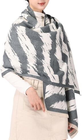 MINIDORA Women‘s Warm Reversible Pashmina Shawls Large Soft Winter Scarfs Jacquard Wraps for Evening Dresses in Saudi Arabia