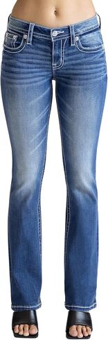 Miss Me Women's Paisley Print Fleur De Lis Mid-Rise Bootcut Jeans in Saudi Arabia