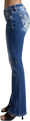 Miss Me Women's Paisley Print Fleur De Lis Mid-Rise Bootcut Jeans in Saudi Arabia