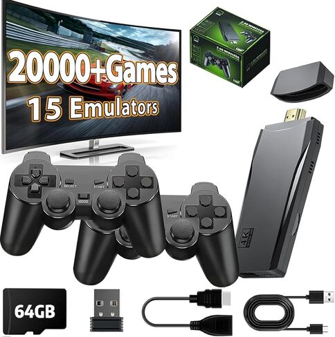 Wireless Retro Game Console with Built in 20000 Games,M8 4K Retro Game Stick Plug and Play Video Game Console HDMI Output for TV, Ideals Christmas in Saudi Arabia