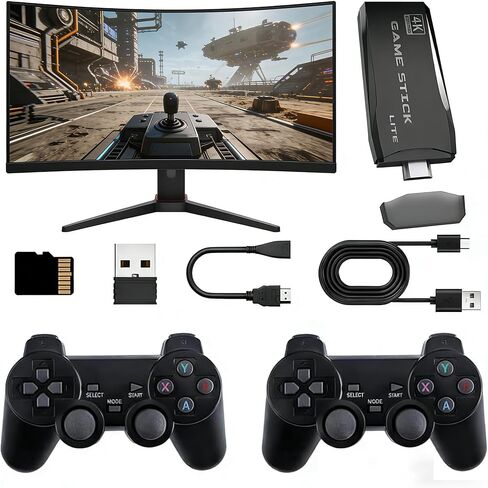 Wireless Retro Game Console with Built in 20000 Games,M8 4K Retro Game Stick Plug and Play Video Game Console HDMI Output for TV, Ideals Christmas in Saudi Arabia