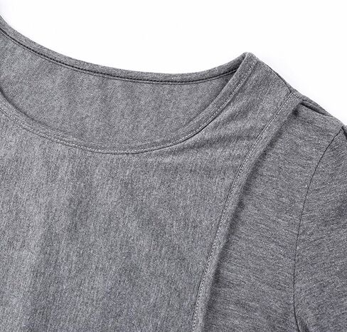 Hanweini Womens Maternity Nursing Tops Short Sleeve Postpartum Breastfeeding Tee Shirts (Dark Grey X-Large) in Saudi Arabia