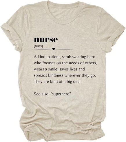 Nurse Shirt for Women Nurse Definition Tshirt Funny Letter Print Casual Short Sleeve Tops Nursing Student Gift in Saudi Arabia