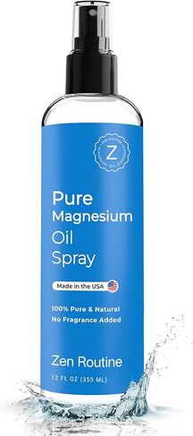 Pure Magnesium Oil Spray 12oz (2-Pack) – USP Grade Topical Magnesium Glycinate for Feet, Body & Muscles – Helps with Leg Cramps, Relaxation & Recovery – Made in USA in Kuwait