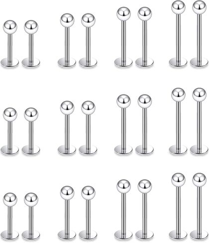 16G 20G Flat Back Earrings Nose Studs Surgical Steel Medusa Labret Snake Bite Monroe Lip Ring Piercing Jewelry Tragus Forward Helix Conch Cartilage Lobe Earring Piercing Jewelry for Women Men in Kuwait