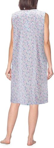 vkwear Women's Sleeveless Pearl Snap Button Floral Duster Nightgown Lounger Robe G168 in Saudi Arabia