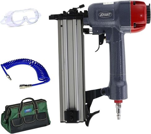 Pnumatic Finish Nailer,16Gauge nail Gun Acepts 3/4 Inch up to 2-1/2 Inch finish Nails.Brad Nailer Gun Can Hit Hardwood Ideal for Upholstery (Include 6m Air tube & Portable Bag) in Saudi Arabia