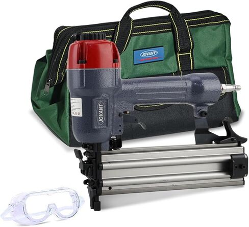 Pnumatic Finish Nailer,16Gauge nail Gun Acepts 3/4 Inch up to 2-1/2 Inch finish Nails.Brad Nailer Gun Can Hit Hardwood Ideal for Upholstery (Include 6m Air tube & Portable Bag) in Saudi Arabia